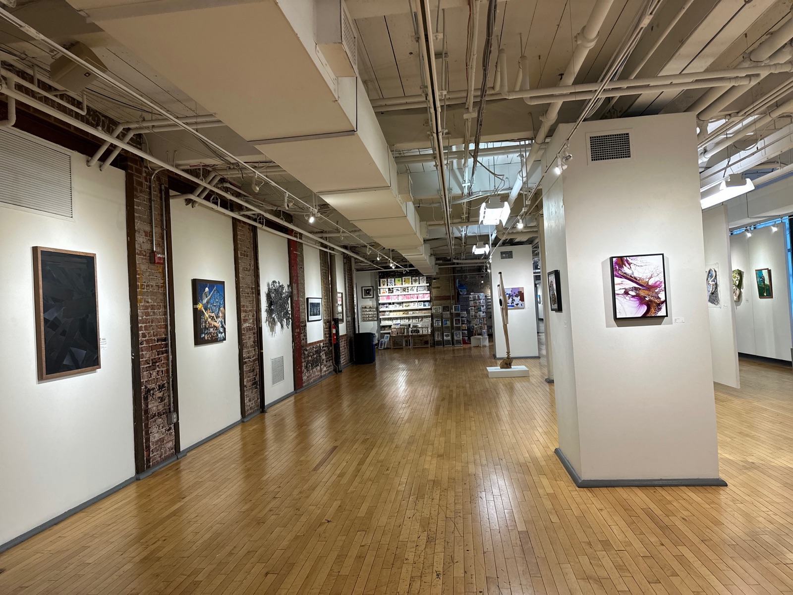 A gallery interior at GoggleWorks